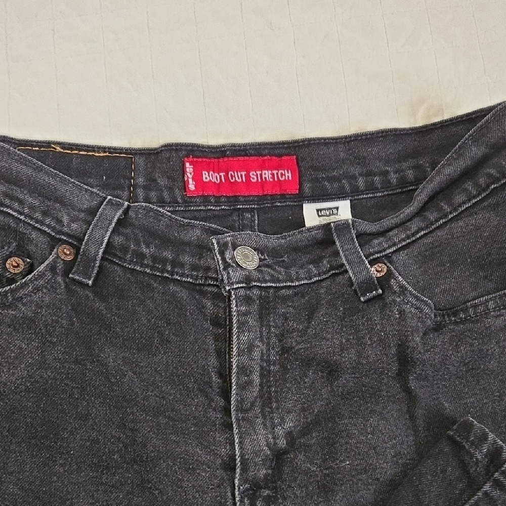 Levi's Black Boot Cut Stretch Jeans Vintage 2002 Size 9jr Fantastic Condition
